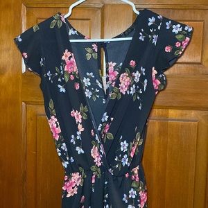 Scobe Floral Black Jumpsuit — Size Medium